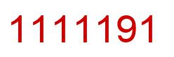 Number 1111191 red image