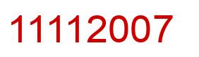 Number 11112007 red image
