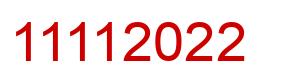 Number 11112022 red image
