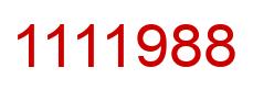 Number 1111988 red image