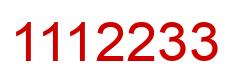 Number 1112233 red image