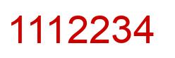 Number 1112234 red image