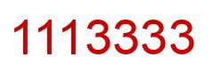 Number 1113333 red image