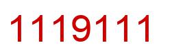 Number 1119111 red image