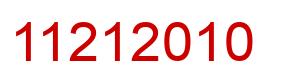 Number 11212010 red image
