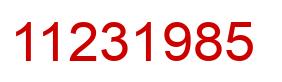 Number 11231985 red image