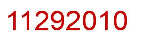 Number 11292010 red image