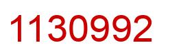 Number 1130992 red image