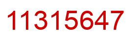 Number 11315647 red image