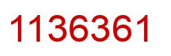 Number 1136361 red image