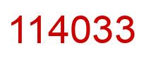 Number 114033 red image