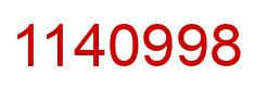 Number 1140998 red image