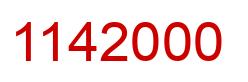 Number 1142000 red image