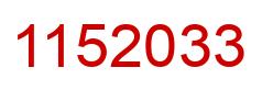 Number 1152033 red image