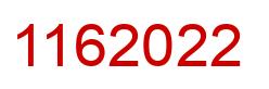 Number 1162022 red image