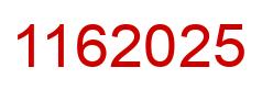Number 1162025 red image