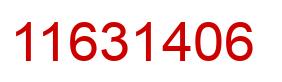 Number 11631406 red image