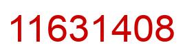 Number 11631408 red image
