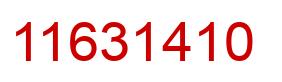 Number 11631410 red image