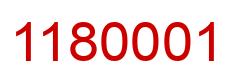 Number 1180001 red image