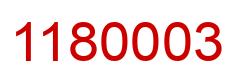 Number 1180003 red image