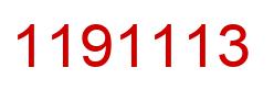 Number 1191113 red image