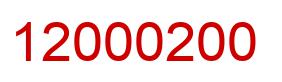 Number 12000200 red image