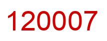 Number 120007 red image
