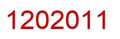 Number 1202011 red image