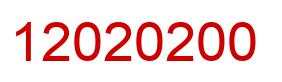 Number 12020200 red image