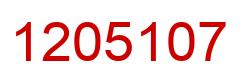 Number 1205107 red image