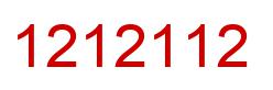 Number 1212112 red image