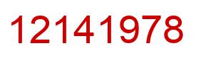 Number 12141978 red image