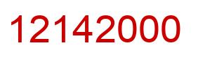 Number 12142000 red image