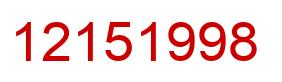 Number 12151998 red image