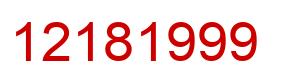Number 12181999 red image