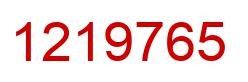 Number 1219765 red image