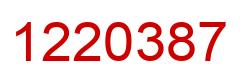 Number 1220387 red image
