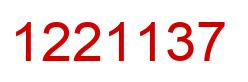 Number 1221137 red image