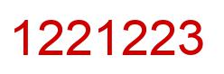 Number 1221223 red image