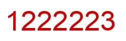 Number 1222223 red image