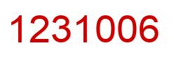 Number 1231006 red image