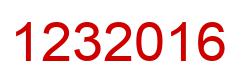 Number 1232016 red image