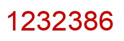 Number 1232386 red image
