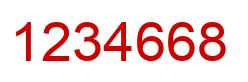Number 1234668 red image