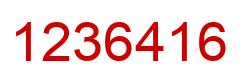 Number 1236416 red image