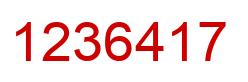 Number 1236417 red image