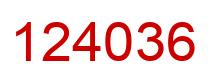 Number 124036 red image