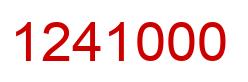 Number 1241000 red image