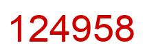 Number 124958 red image